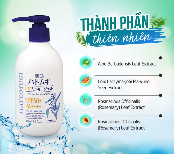 Sữa dưỡng thể chống nắng Hatomugi UV Milky Gel Nhật (250 - 400ml)
