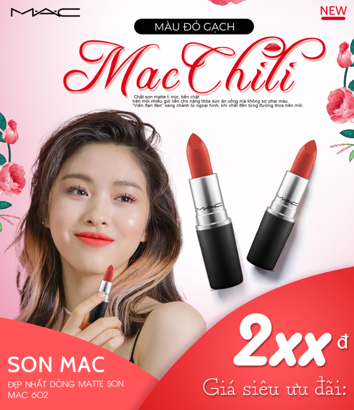 Son MAC Chili 602 Màu Đỏ Gạch – Matte