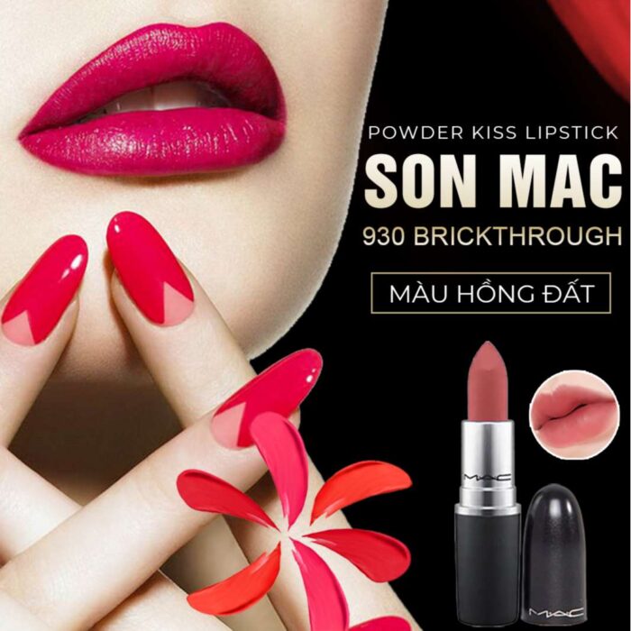 Son MAC 930 Brickthrough Hồng Đất – Powder Kiss Mới