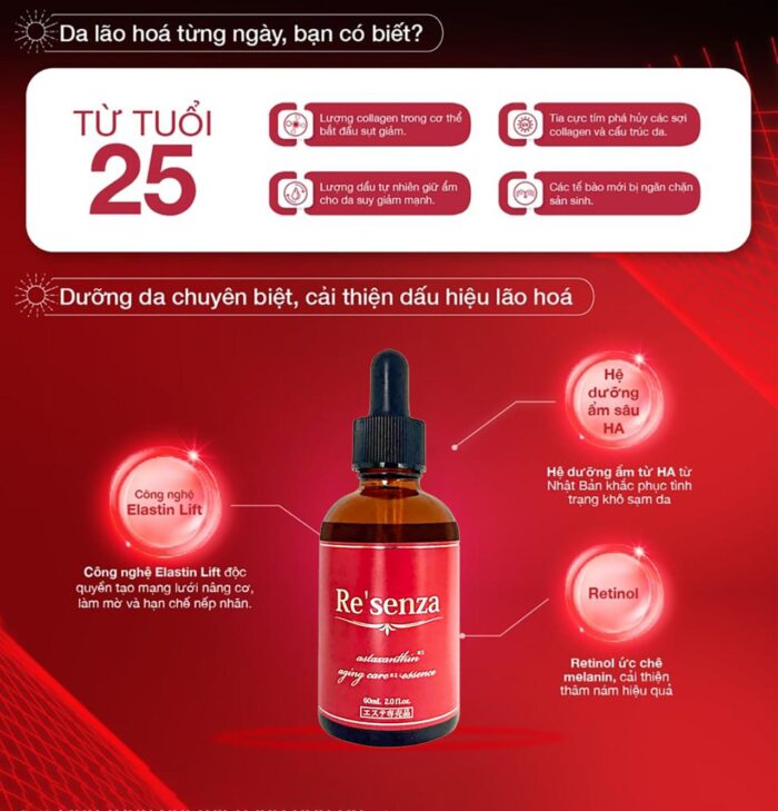 Serum Re'senza Astaxanthin Aging Care Essence Nhật Bản