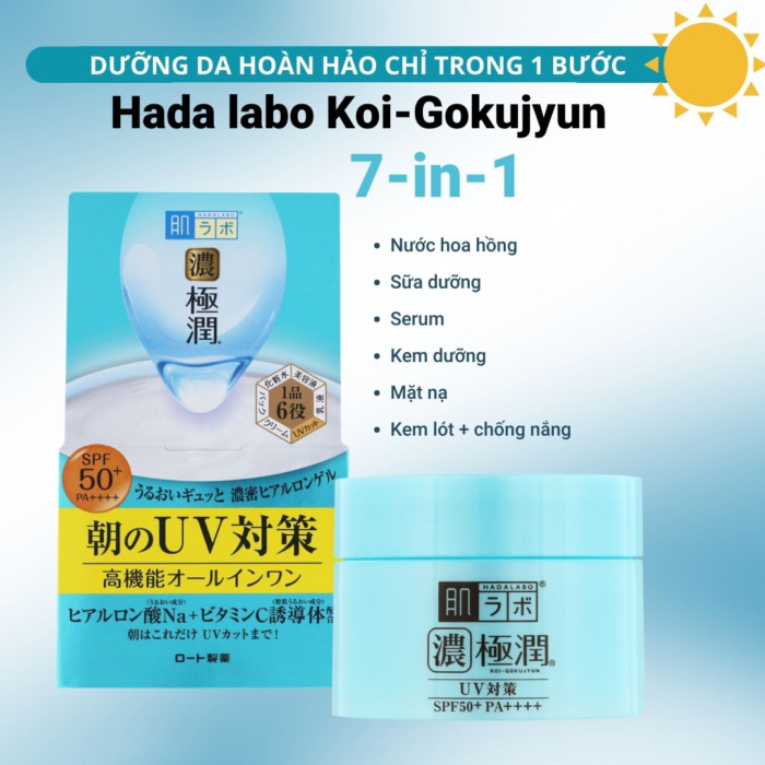 Kem Dưỡng Ngày Hada Labo Koi-Gokujyun 7 In 1 SPF50+/PA++++ (90g)