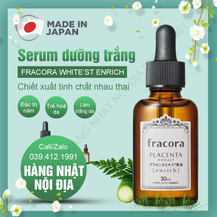 Serum Nhau Thai Fracora White Placenta Extract Enrich 30ml Nhật Bản