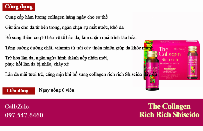 The Collagen Rich Rich Shiseido, Collagen dạng nước của Nhật