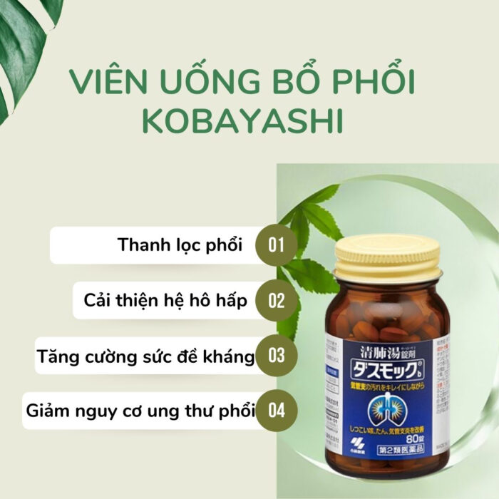Thuốc bổ phổi Kobayashi hộp 80 viên - Thuốc bổ phổi Nhật