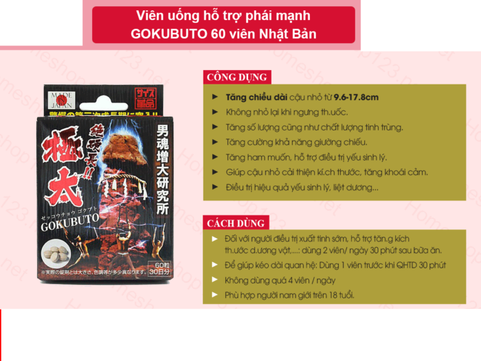 Viên Uống Hỗ Trợ Cho Phái Mạnh Gokubuto 60 Viên