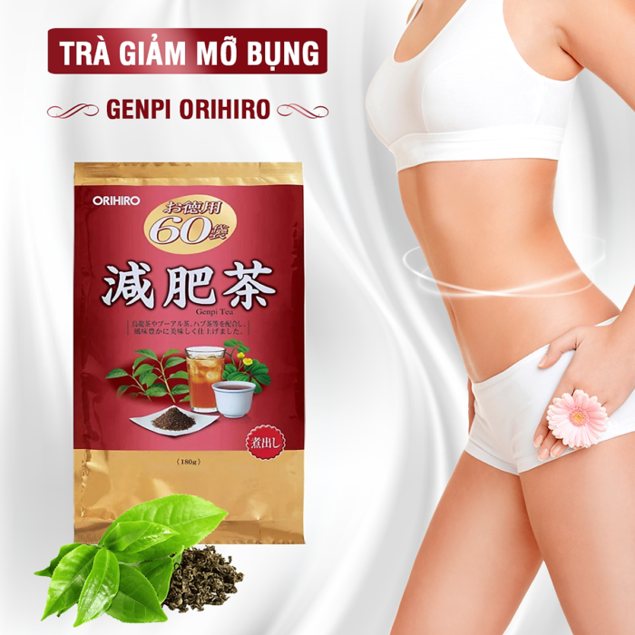 Thực phẩm chức năng Trà giảm mỡ bụng Genpi Tea Orihiro Nhật Bản - 60 gói x 3g