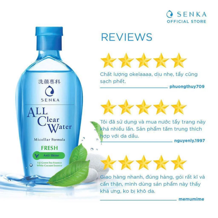 Nước Tẩy Trang Sạch Thoáng Senka All Clear Water Fresh 230Ml