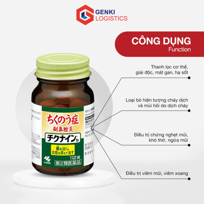 Viên uống hỗ trợ điều trị viêm xoang Kobayashi Chikunain 112 viên