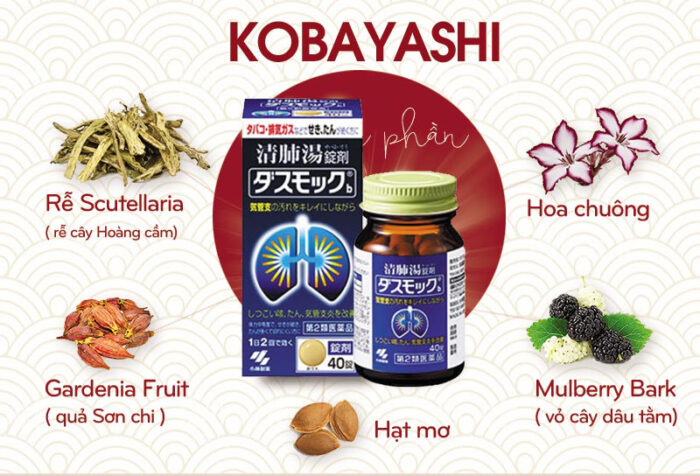 Thuốc bổ phổi Kobayashi hộp 80 viên - Thuốc bổ phổi Nhật