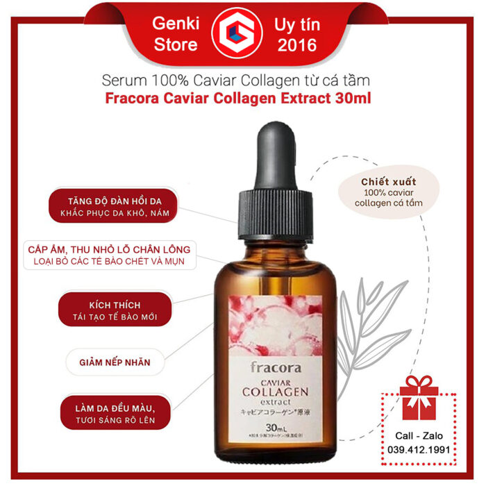 Serum dưỡng da chống lão hóa Fracora Caviar Collagen Extract 30ml