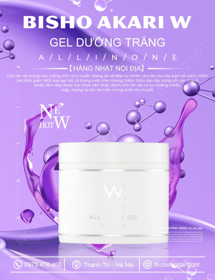 Bisho AKARI W - Gel dưỡng trắng All in one 350g