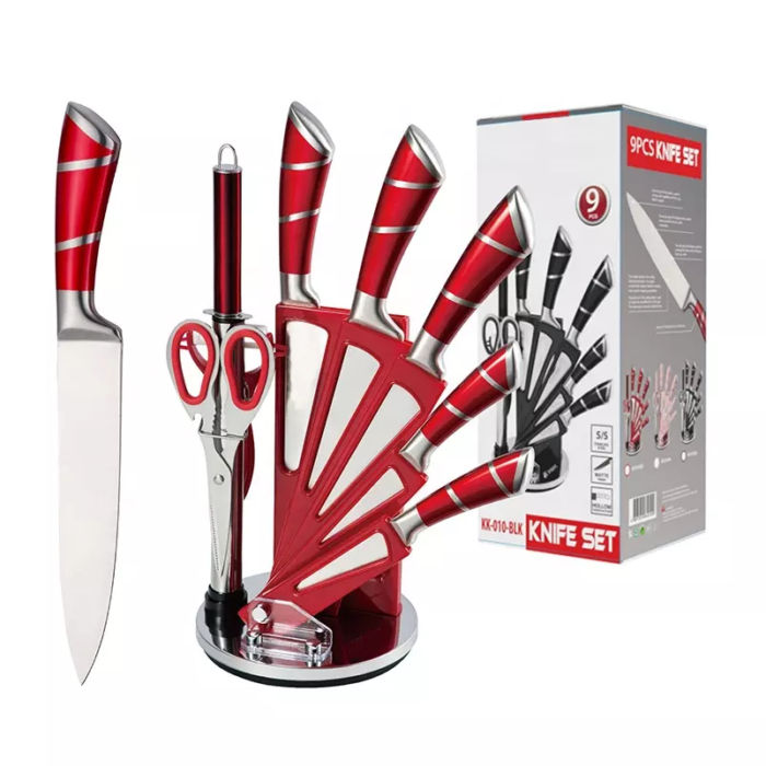 Bộ dao nhà bếp 9 món cán xoắn Nhật Bản