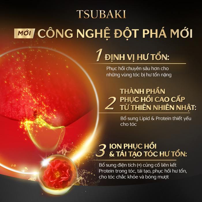 Cặp gội - xả Tsubaki Premium EX Repair siêu phục hồi 490ml (màu đen)