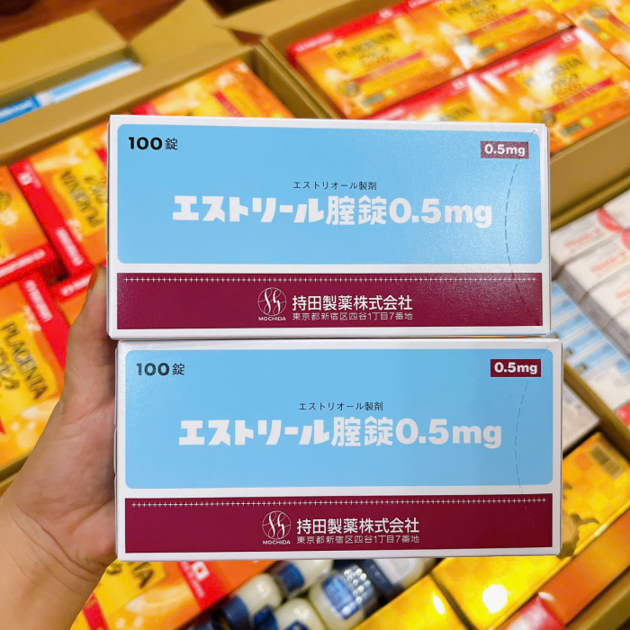Viên Đặt Phụ Khoa Mochida Estoril 0.5mg (Hộp 10 vỉ x 10 viên)
