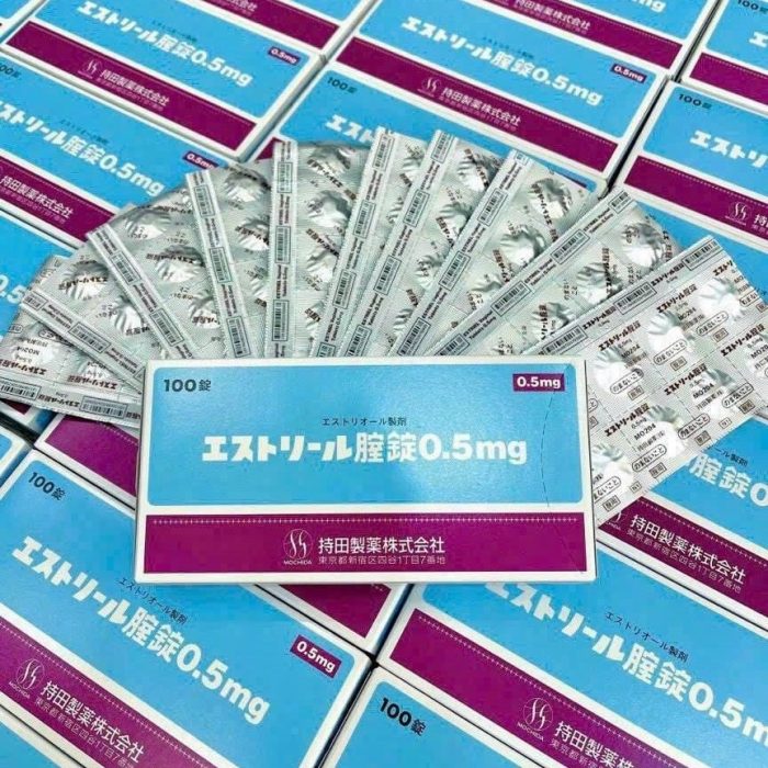 Viên Đặt Phụ Khoa Mochida Estoril 0.5mg (Hộp 10 vỉ x 10 viên)