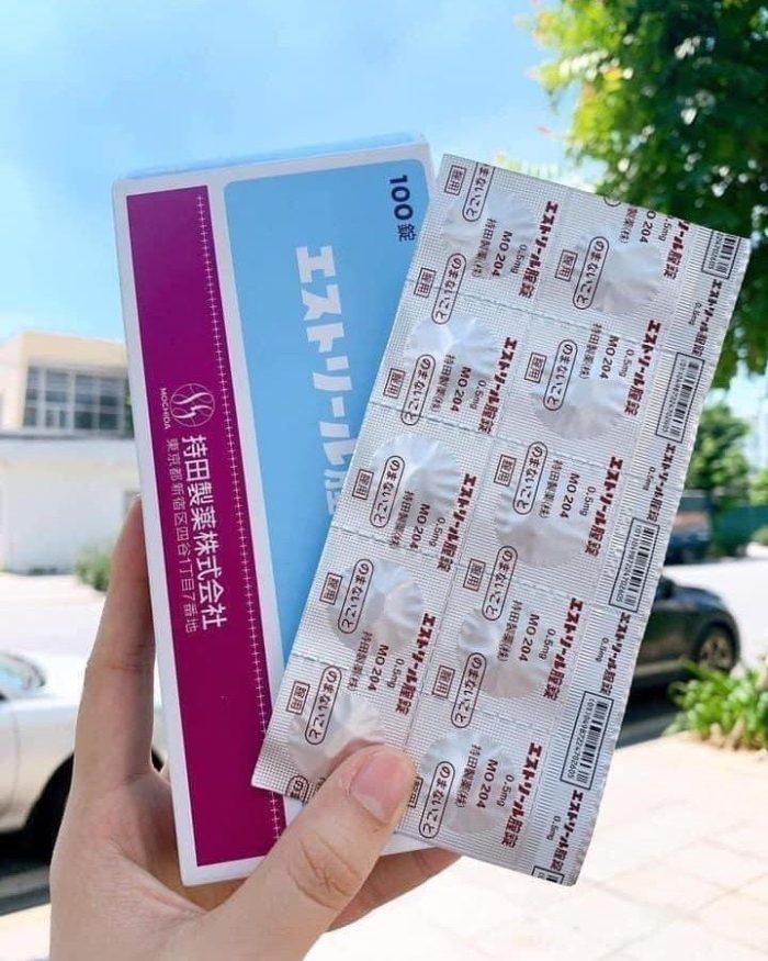 Viên Đặt Phụ Khoa Mochida Estoril 0.5mg (Hộp 10 vỉ x 10 viên)