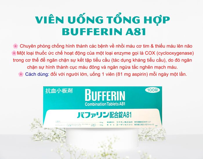 Viên uống ngăn đột quỵ Nhật Bản Bufferin A81 – 100 Viên