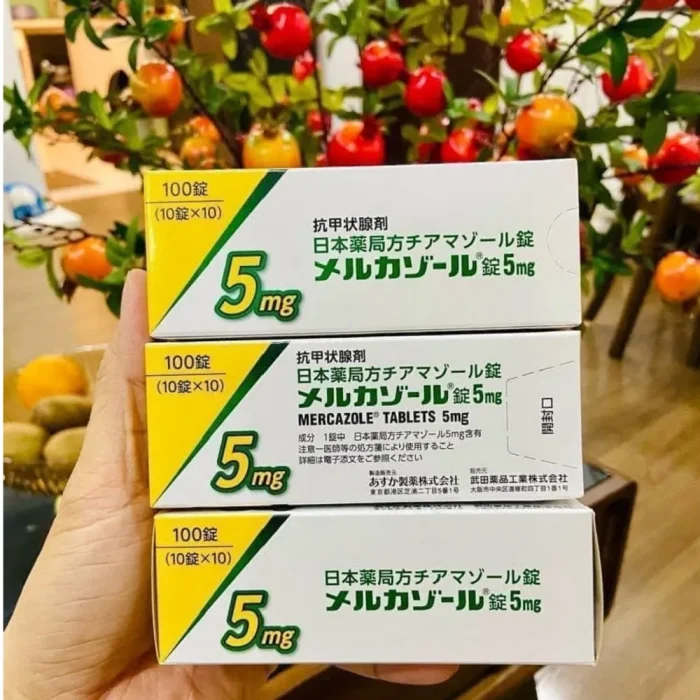 Viên uống trị u tuyến giáp Mercazole 5mg 100 viên của Nhật Bản